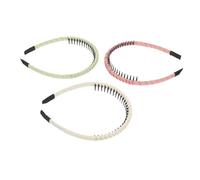 HONITANO 3 Pezzi Fasce per Capelli Antiscivolo con per Donna Leggeri e Traspiranti per Viso Sport e Trucco Controllo di Frangia e Capelli Ribelli Design Elegante Rosa Verde Beige