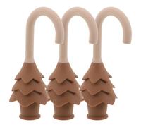 HONITANO 3 Pezzi Fermaporta Sicurezza in Silicone Forma di Albero di Natale Protezione Antipizzicamento Dita per Porte Esterne e Interne Facile da Spostare e Portatile Colore Marrone