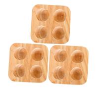 HONITANO 3 Pezzi Portauova in Legno Scomparti per Frigorifero e Organizer Compatto Antiribaltamento per Conservazione e Ottimizzazione