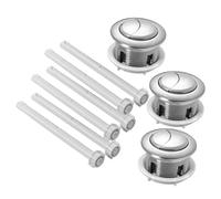 HONITANO 3 pezzi Pulsante Cisterna Wc Tondo Doppio Scarico Sostituzione Facile Senza Attrezzi in Abs Resistente per Bagno Casa e Hotel