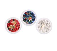 HONITANO 3 Scatole Adesivi Unghie in con Glitter Natalizi Decorazioni Nail Art per DIY Manicure Creativa per Unghie