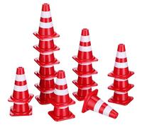 HONITANO 30 pezzi Mini Coni Stradali in Plastica Riproduzione Realistica e Resistente Segnaletica Miniaturizzata per Giochi Educativi e Diorami Accessori per Modelli Stradali e Attività