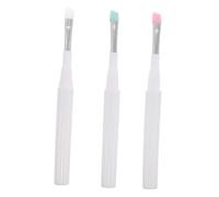 HONITANO 3pezzi Pennelli Angolati Silicone Per Ombretto Con Cappuccio Protettivo Strumento Per Trucco Occhi Portatile e Riutilizzabile Per Applicazione Precisa e Separazione Delle Ciglia