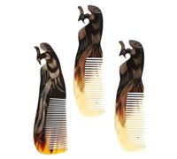 HONITANO 3pezzi Pettine in Corno Naturale Di Bue Per Stimolazione Capelli Pettine Portatile Anti-rottura Liscia e Attiva Cuoio Capelluto Multifunzione Per Capelli Ricci Colore Casuale