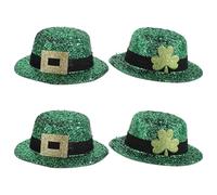 HONITANO 4 forcine per capelli a forma di trifoglio per il giorno di San Patrizio, accessori per capelli, fermagli per irlandesi per cappelli piccoli, decorazioni per feste e outfit da donna.