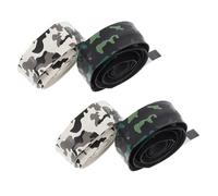 HONITANO 4 Pezzi Fasce Grip Multiuso per Racchette e Canne da Pesca Nastro Antisudore in PU Resistente Adatto per Badminton Tennis e Baseball Cinturini Antiscivolo Camouflage Nero e Bianco
