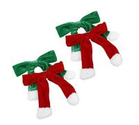 HONITANO 4 Pezzi Fermagli per Capelli Molla in Velluto con Fiocco Natalizio Clip in Metallo Rosso e Verde Accessori per Acconciature Feste Invernali per Ragazze e Bambine