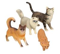 HONITANO 4 pezzi Modelli di Gatti Simulati in Plastica Dura Figure Decorazione Desktop Realistiche e Piccole Giocattoli Educativi per Immaginazione e Apprendimento Sociale