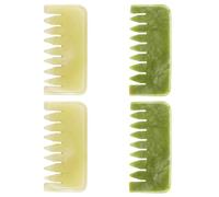 HONITANO 4 Pezzi Pettine Massaggiante Guasha in Pietra Naturale Strumento Portatile per Massaggio del Cuoio Capelluto Stimola la Circolazione e Favorisce Follicoli Sani per Relax Casa