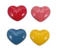 HONITANO 4 Pezzi Pulsanti per Sciacquone Wc Forma di Cuore Colorati Pulsante di Ricambio in Plastica per Serbatoio Toilette Accessori Decorativi per Bagno Familiare Facili da Usare