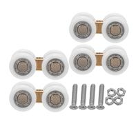 HONITANO 4 Pezzi Ruote in Rame per Porte Doccia Scorrevoli Cuscinetti Silenziosi e Resistenti Compatibili con Vetri Curvi e Piani Pulegge Sostitutive per Binari Superiori e Inferiori del