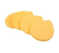 HONITANO 4 Pezzi Spugne per Viso in Pulp di Legno Giallo, Spugna Esfoliante Riutilizzabile per Pulizia Viso e Rimozione Eccesso di Olio, Strumento Idratante per Trucco e Cura Quotidiana