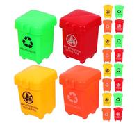 HONITANO 40 Mini Trash Can For Small Plastic Waste Bins With Lid Pretend Play Accessories For Vehicle Toys And Dollhouse Sorting Montessori Educational Recycling Toy