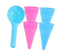 HONITANO 5 Giocattoli da Spiaggia per Palette Gelato Forma Cono Giocattoli in Plastica Ecologica Colorati per Sabbiera e all Stimola Creatività e Genitore Figlio Colore