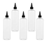 HONITANO 5 pezzi Bottiglie Refill con Beccuccio Puntato per Applicazione Tinture Capelli Flaconi in Plastica Durevole per Oli Shampoo e Trattamenti Dosatori Precisi per Uso Professionale e