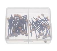 HONITANO 50 Pezzi Kit da 50 Chiodi da Parete Neri Testa in Rame per Appendere Cornici, Poster e Opere D’arte - Chiodi Rotondi per Montaggio su Cartongesso, Muratura e Intonaco - Ferramenta