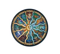 HONITANO 500 Puzzle Rotondo per Adulti e Cartaceo Colorato con Segni Zodiacali Taglio Preciso e Resistente per Gioco Educativo e Decorazione