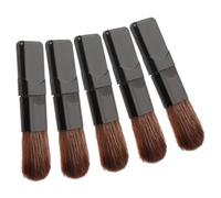 HONITANO 5pezzi Mini Pennelli da Viaggio Pennello Portatile per Fondotinta Applicatore Cosmetico Piatto in Fibra Morbida Piccolo Pennello per Cipria in Polvere Libera per Trucco Occhi