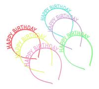 HONITANO 6 Pezzi Cerchietti per Compleanno Neon da Cerchietti Colorati Luminosi per Feste Compleanno Accessori per Design Happy Birthday per Decorazioni Festive Atmosfera Magica