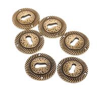 HONITANO 6 Pezzi Copri-serratura Ovale in Lega di Zinco Stile Retrò per Mobili Antichi, Piastre di Copertura Foro Chiave per Cassettiera e Armadietti, Forniture per Cassetti Installazione