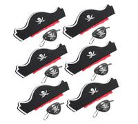HONITANO 6 Set Accessori Costume Pirata con Cappelli e Maschere per Occhi per Feste Tema Halloween e Cosplay Accessori Riutilizzabili per Travestimenti e Spettacoli Scolastici