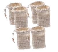 HONITANO 6pezzi Sacchetti Porta Saponetta Solida in Rete Perline in Legno Bianco Multifunzione Per Doccia e Viaggio Salva Sapone Con Rapida e Appendiabile Per Delicata