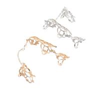 HONITANO Anelli in Lega a Catena Decorazioni Ad Anello a Fiori Traforati, Set Da 2 Pezzi in Lega, Dimensione Portatile, Adatti Per Outfit Quotidiani e Occasioni Trendy