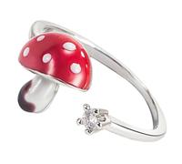 HONITANO Anello Fungo in per Ragazze Teen Regolabile Resistente AI Graffi Gioielli Semplici ed Eleganti per Ogni Occasione