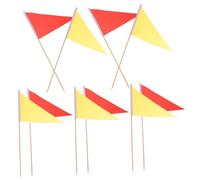 HONITANO Bandiere Di Segnalazione Da Giardino 10 Pezzi Asta in Legno Bandiere Per Irrigazione Prato e Marcatura Paesaggi in Poliestere Resistenti Per Cantieri e Rilievi Topografici