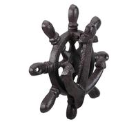 HONITANO Batacchio ad Anello in Ghisa Nera Stile Vintage Ancora, Maniglia Tirante per Porte Esterne, Pomello per Cassettiere, Ferramenta Resistente per Ingressi Giardino e Mobili