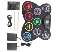 HONITANO Batteria Elettronica Portatile in Silicone 9 Pad e 2 Piatti, Design Roll-up per Uso a Casa e Viaggio, Set Completo per Principianti Bambini e Adulti
