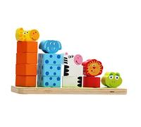 HONITANO Blocchi di Costruzione in Legno per Ragazzo Ragazza, Giocattolo Educativo per L'apprendimento dei Colori, Set con Bordo Arrotondato per Sviluppo Cognitivo e Coordinazione Occhio-Mano