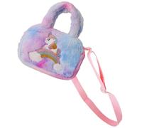 HONITANO Borsa a Tracolla Unicorno Pelosa per Bambine, Borsetta Soffice Scomparto Spazioso, Leggera e Comoda per Scuola, Viaggi e Avventure, Colore Sfumatura Viola Tie-Dye