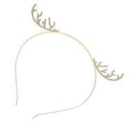 HONITANO Cerchietto Natalizio con Corna di Renna e Cristalli Strass Fascia Capelli Antiscivolo con di Scintillanti Accessorio Moda per Adulti e Festa Natale Halloween