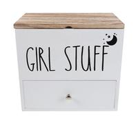 HONITANO Contenitore per Assorbenti e Sanitari Scatola Portaoggetti in Legno Organizer per Ciclo Mestruale per Bagno Piccolo Contenitore per Bagno Organizer per Assorbenti Prodotti