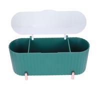 HONITANO Contenitore Porta Dischetti di Cotone Coperchio, Scatola Multi-griglia Trasparente per Cosmetici e Bastoncini, Organizer per Accessori Trucco per Uso Domestico
