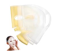 HONITANO Coprimaschera in Silicone Riutilizzabile Per Viso 3 Pezzi Bianco e Oro Design 3d e Ganci Auricolari Anti-scivolo Per Uso Personale e Saloni Di Bellezza