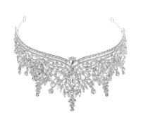 HONITANO Corona da Principessa Barocca Strass Scintillanti, Tiara da Sposa in Argento Leggera e Comoda, Fascia per Chioma per Matrimonio, Festa di Compleanno e Concorso di Bellezza
