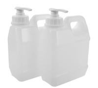 HONITANO Dispenser con Pompa in Plastica 1L Set 2 Pezzi Flaconi Erogatori per Shampoo e Bagnoschiuma Contenitori Ricaricabili Salvaspazio per Doccia e Viaggio Compatibili con Prodotti