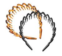 HONITANO Fascia per Chioma Donna Leggera e Comoda Denti Antiscivolo in Plastica 2 Pezzi per Lavarsi Viso fare Esercizio