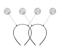 HONITANO Fascia per Costume Spaziale Glitter Argentati, Cerchietto Marziano a 5 Pezzi per Feste e Carnevale, Accessori Antenna Marziana Leggeri e Resistenti per Look Festivo