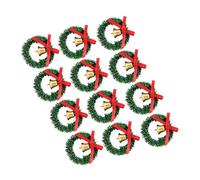 HONITANO Ghirlanda Fiocco e Campanellini 12 Pezzi, Mini Ghirlande Natalizie Per Case Delle Bambole, Decorazione Natalizia Per Interni e Alberi Di Natale, Accessori Artigianali Per Ambienti Festivi