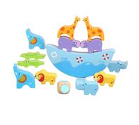 HONITANO Giocattoli Educativi in Legno con Animali Cartoon Blocchi da Costruzione Stacking per Sviluppo Coordinazione e creatività Gioco Interattivo di Stabilità per Ragazzi e Ragazze