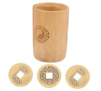 HONITANO Gioco Divinazione I Ching con Secchio Fortuna in Bamboo Resistente e Monete di Rame Autentiche Accessorio Tradizionale Cinese per Predizioni e Intrattenimento Sociale
