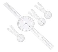 HONITANO Goniometro Angolare in Plastica 4 Pezzi Righello Girevole Trasparente Misuratore Angoli ad Alta Precisione per Disegno Lavorazione Legno e Progettazione Architettonica