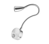 HONITANO Lampada da Parete a Collo D'oca LED Girevole 360° Interruttore, Applique Regolabile Luce Bianca Calda per Lettura e Comodino, Base Alta Lucentezza per Casa e Ufficio