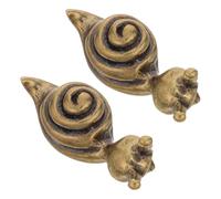 HONITANO Manopole per Cassetti in Ottone Vintage a Forma di Lumaca, Set da 2 Pezzi, Maniglia per Porta Interna e Mobili da Cucina, per Scarpiere, Librerie e Armadi Retrò