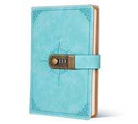 HONITANO Notebook con Serratura Combinazione Vintage con Blocco per Ragazzi e Studenti Taccuino Personale con Scomparti per Carte Elegante e per Ufficio e Domestico