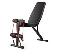 HONITANO Panca Fitness Pieghevole Multifunzione con Schienale per Addominali e Allenamento Completo Casa Inossidabile e Cuscino PU Ergonomico