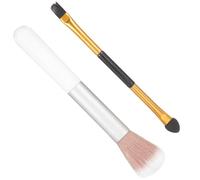 HONITANO Pennelli per Trucco Occhi 2 Pezzi Double-ended in Plastico e Lana, Pratici e Facili da Mettere in Borsa per Uso Personale e Salone Professionale